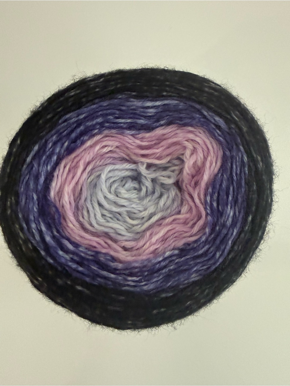Knit Picks Gradient Purple and Pink Wool Blend Yarn Cake